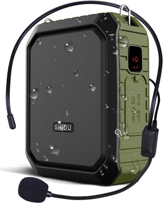 WNHB® Spraakversterker - Draagbare bluetooth microfoon met opnamefunctie - 18W waterdicht - 4400mAh accu - Voor buiten lesgeven presenteren gidsen van Merkloos