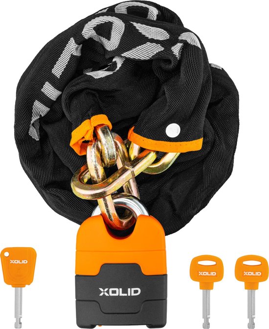 Xolid Kettingslot - fietsslot - scooterslot - 150 cm - gehard staal - ART4 certificering - motorslot van XO