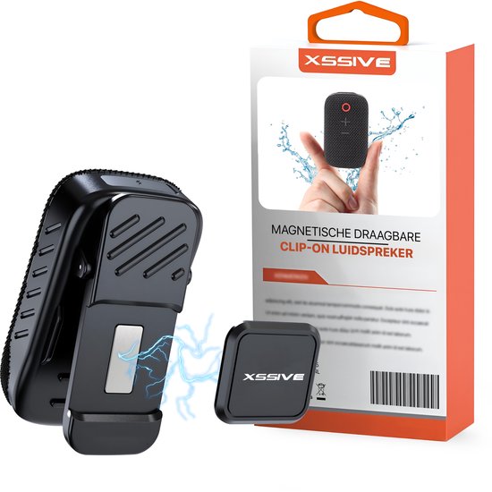 Xssive BS14 Draagbare Bluetooth Speaker met Magnetische Clip - Mini Bluetooth Speaker - Handsfree Bellen - Geschikt voor Wandelen, Onderweg, Fiets & Outdoor van Xssive