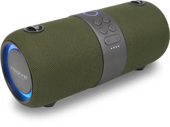 Xssive BSP05 Premium Bluetooth Speaker - 30W Vermogen - IPX6 Waterdicht - TWS Technologie - RGB Verlichting - Powerbank Functie - Groen