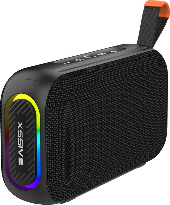 Xssive BSP21 Draadloze Bluetooth Speaker - Compacte Stereo Speaker - 8W - Met RGB verlichting - USB/SD/FM-Radio - Draagbaar - Zwart van Merkloos
