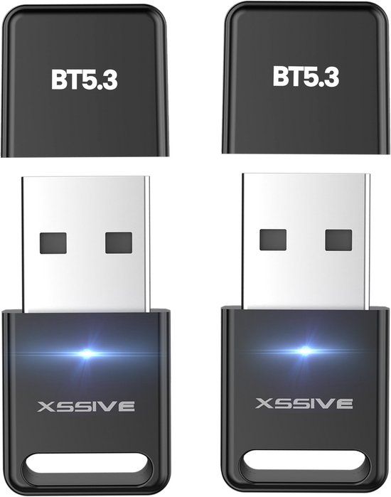 Xssive BTR02 Bluetooth 5.3 Transmitter & Receiver - 2 Stuks - USB Bluetooth Adapter voor Audio, Bluetooth, Draadloze Muis, Toetsenbord, PC etc., van Xssive