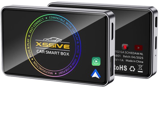 Xssive CarPlay Dongle met HDMI - Geschikt voor Android Auto, Apple CarPlay, Youtube, Ziggo, TV & Netflix - Draadloos Smart Streaming Box Dongel van Xssive