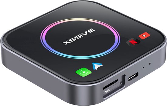 Xssive Ultra Draadloze CarPlay Dongle Geschikt voor Apple CarPlay en Android Auto met Netflix, YouTube, Spotify & Navigatie van Xssive
