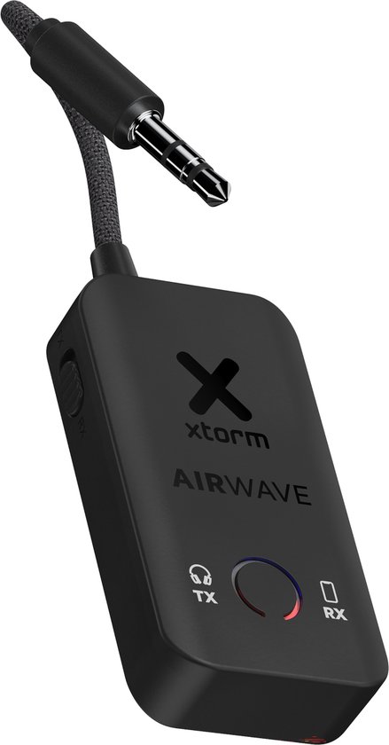 Xtorm AirWave – Bluetooth Transmitter 3.5 mm - Wireless Audio Adapter – Reizen – Vliegtuig - Zwart van Merkloos