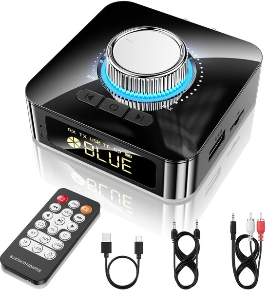 Ynkkvre - Bluetooth Audio Adapter - NFC-audio-ontvanger - Bluetooth 5.0-ontvanger/zender - Zender & Ontvanger 2-in-1 - Hi-Fi Geluidskwaliteit - Eenvoudige NFC-koppeling - Tot 8 uur speeltijd van Ynkkvre