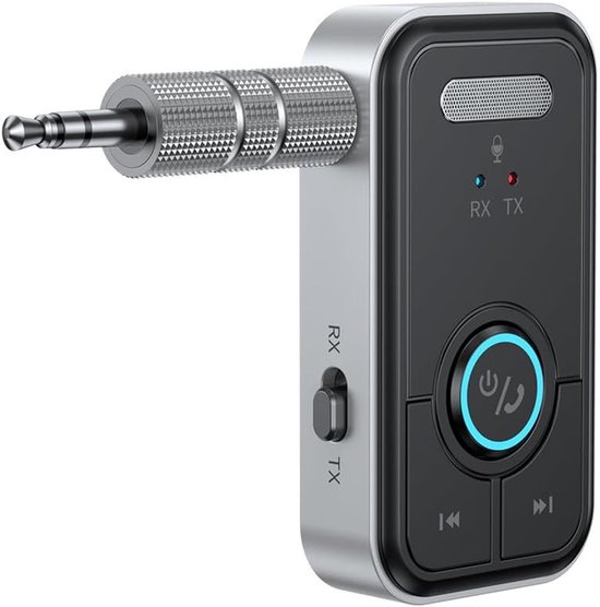 Ynkkvre - Bluetooth Audio Adapter TX/RX - Dual Mode Zender/Ontvanger - Bluetooth 5.3 - Voor Auto Radio en TV - Met Microfoon - Oplaadbaar - AUX 3.5mm Aansluiting - Plug & Play