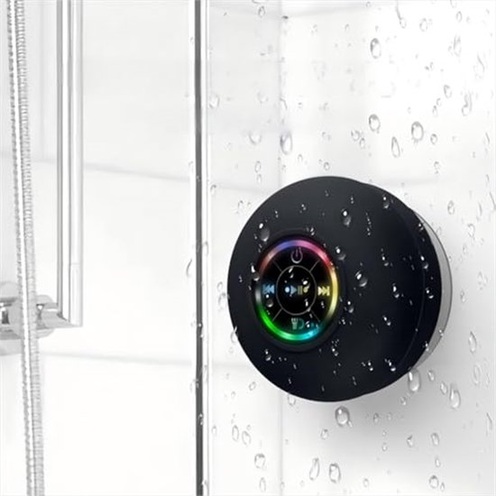 Ynkkvre -Bluetooth Luidspreker Douche Speaker Draadloze Draagbare Mini Hoorn Speaker Zuignap voor Badkamer Bass Stereo Trompet Draadloze Ondersteuning LED Licht voor Douche Thuis en Buiten van Merkloos