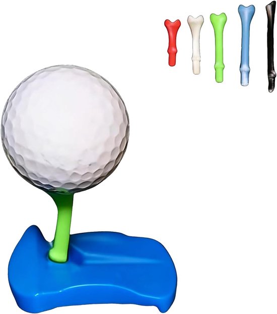 Ynkkvre - Golftee van kunstgras - Golftee-houder - Grasbasis voor slagmat - 3D-geprinte golf trainings tee - Precisie golftees - Golftee voor binnen en buiten - Breukvast & Weerbestendig - Hoogte Verstelbaar - Compatibel met Simulators - Blauw van Ynkkvre