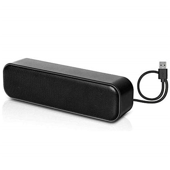 Ynkkvre -USB Desktop Speaker – Compacte Soundbar met Plug & Play, Eén Kabel voor Stroom & Audio, Ideaal voor Thuiswerken en Gaming van Merkloos