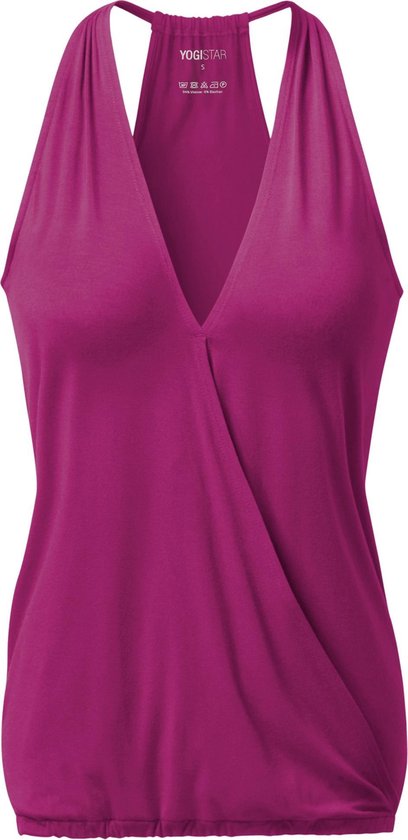 Yoga-Racerback V-Neck "ala" - raspberry L Loungewear shirt YOGISTAR van YOGISTAR