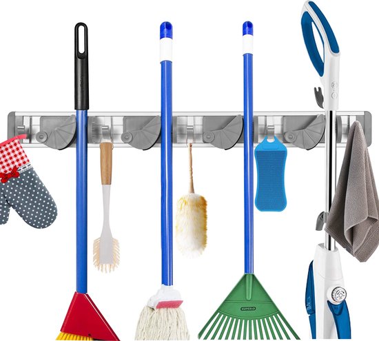 YONO Bezemhouder - Bezem Ophangsysteem - Klem Stelen - Borstels - Tuingereedschap van Yono