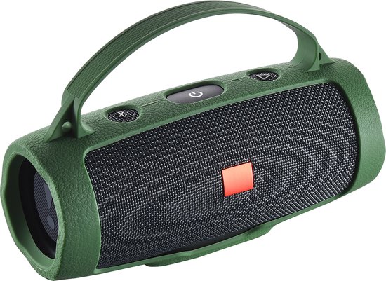 YONO Siliconen Hoes geschikt voor JBL Charge Essential 2 - Case met Draagriem en Handvat - Beschermhoes - Donkergroen van YONO