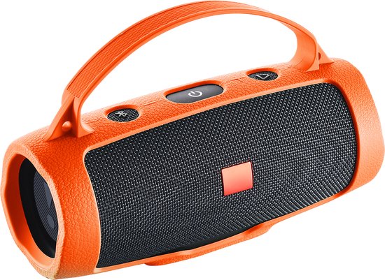 YONO Siliconen Hoes geschikt voor JBL Charge Essential 2 - Case met Draagriem en Handvat - Beschermhoes - Oranje van YONO