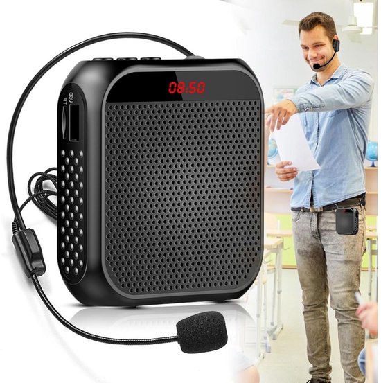 YOZHIQU Draadloze megafoon - met microfoon - stemversterker - oplaadbaar - draagbare luidspreker - 2200mAh batterij - mini - geschikt voor trainers, docenten en gidsen van Merkloos