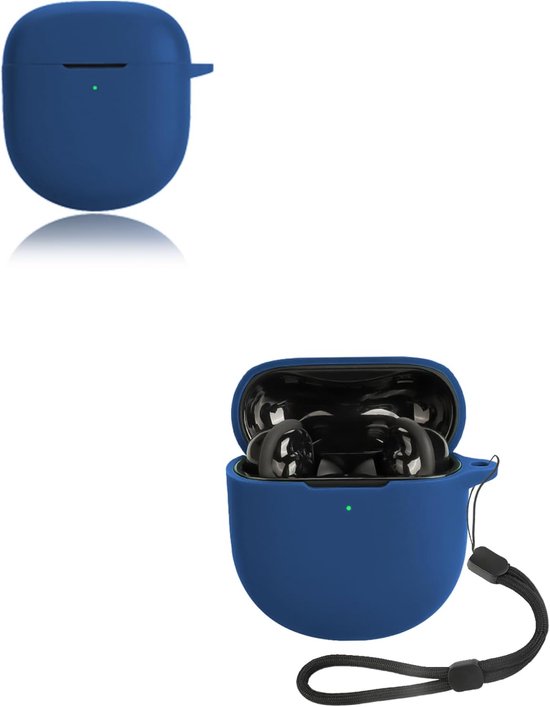 zachte siliconen beschermhoes, compatibel met QuietComfort Ultra, met koord, ultra bluetooth-oordopjes, stofdicht, schokbestendig en duurzaam, blauw