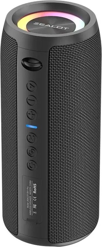ZEALOT S51PRO - Speaker - Waterdicht - RGB - Bluetooth Speaker - Zwart - Luidspreker - Muziek - Outdoor - Reizen - 40W van Merkloos