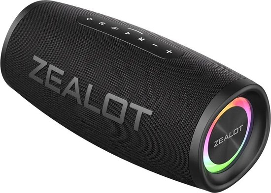 Zealot S56 Bluetooth Speaker - RGB - Uitstekende Bass - Waterdicht - 3D Surround sound - Speaker - Muziek - Luidspreker - Draadloos - Outdoor - Zwart - 40W van Merkloos