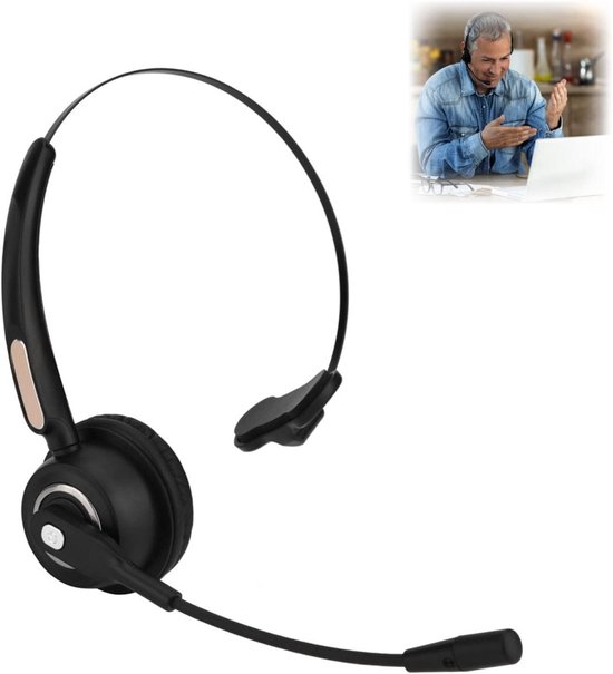 Zerone Call Center Bluetooth Headset 12 Uur Call Noise Cancelling Bluetooth Hoofdtelefoon met Microfoon voor Computer Telefoon Bluetooth Apparaten