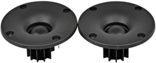 Zijden Dome Tweeter - Hifi Speaker - Muziek Luisteren - Aluminium Warmteafvoer - 6 Ohm 30W - Zwart