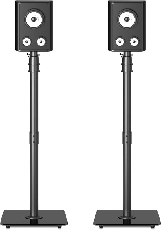 Zware Vloerstaande Luidsprekerstands voor Surround Sound | Hoogte Verstelbaar van 86-113cm, Tot 10kg Capaciteit, Antikantelfunctie