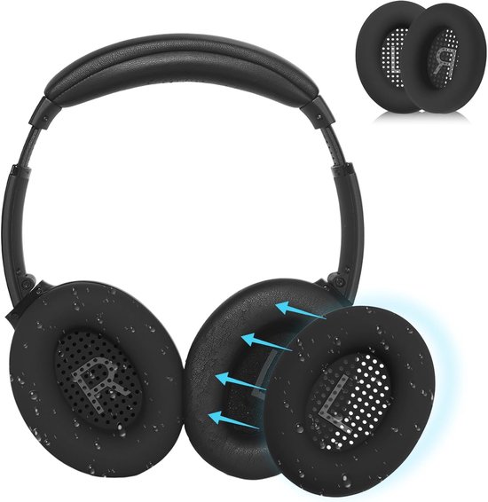 Zweet Oorkussen Covers voor Bose QuietComfort 45/35/35ii/25/15 - Zwart