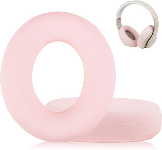 Zweetoorhoezen voor Beats Studio Pro-hoofdtelefoon, siliconen hoofdtelefoonhoezen voor Beats Studio Pro-accessoires, wasbare en zweetbestendige oorkussens hoes - roze