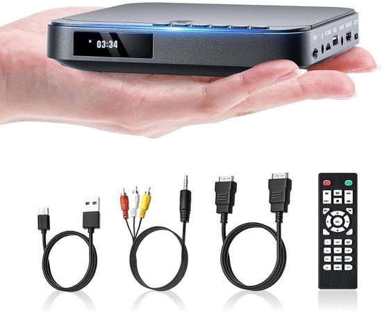 Zylo® DVD Speler met HDMI - Externe Dvd Speler - Blu Ray Spelers - Zwart - 16cm x 15cm x 4cm